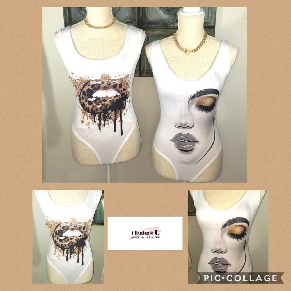 Kiss Animal Print Face Summer Bodysuit